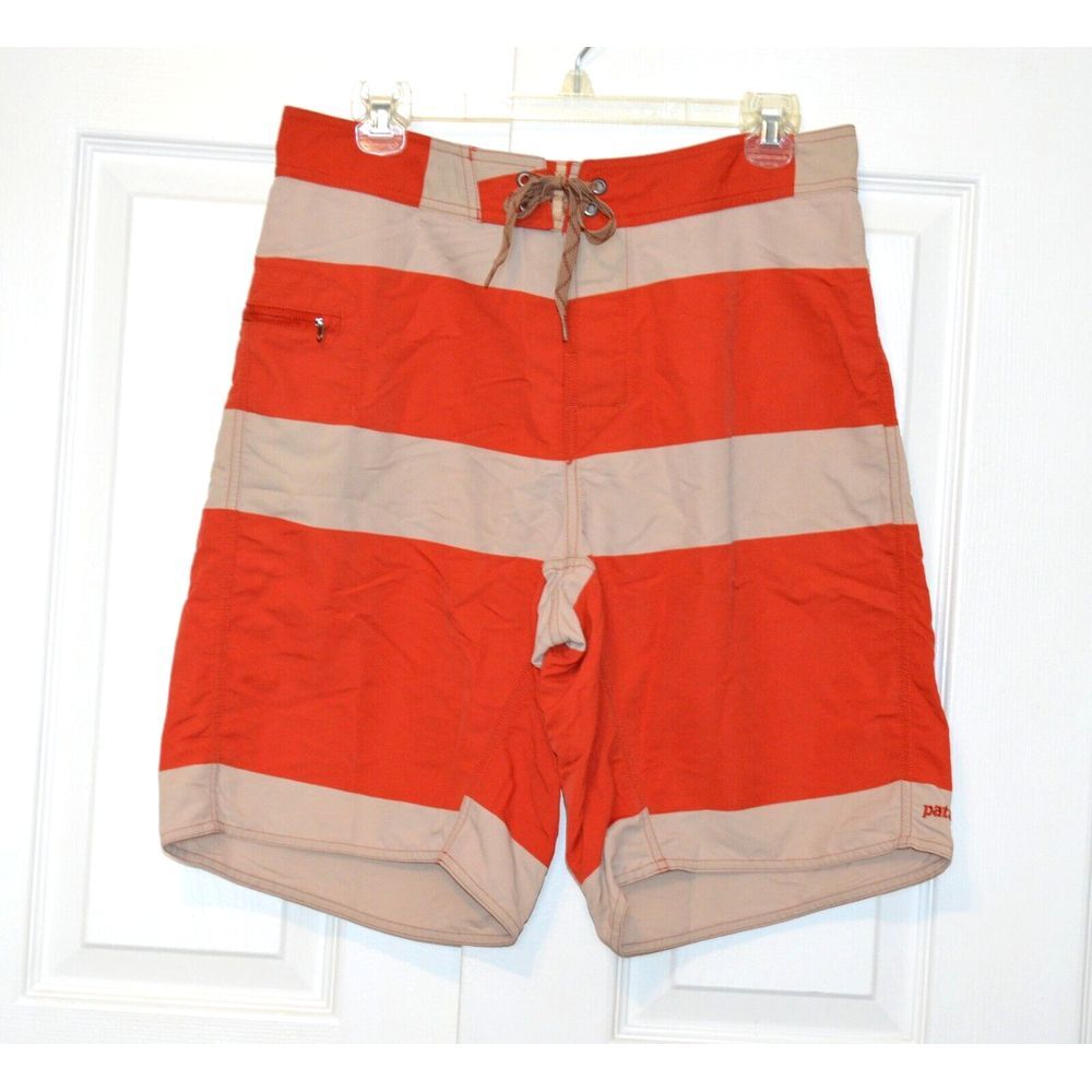 Patagonia Men's Boardshorts Board Shorts Size 31 Orange & Tan‎